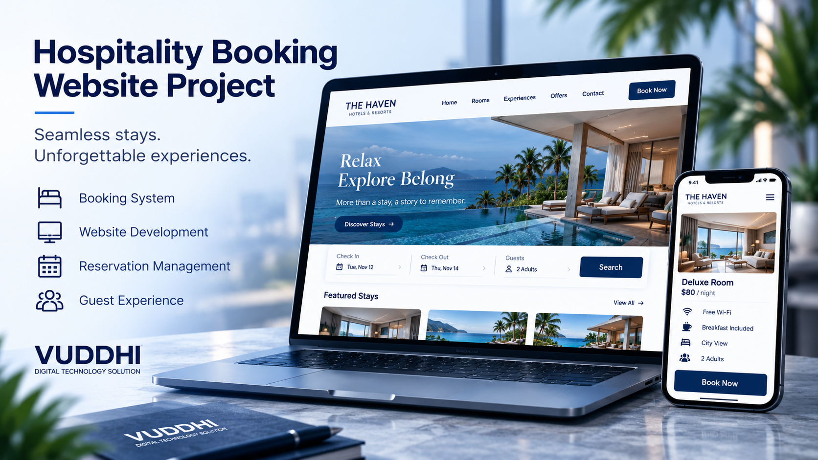 Hospitality booking website project